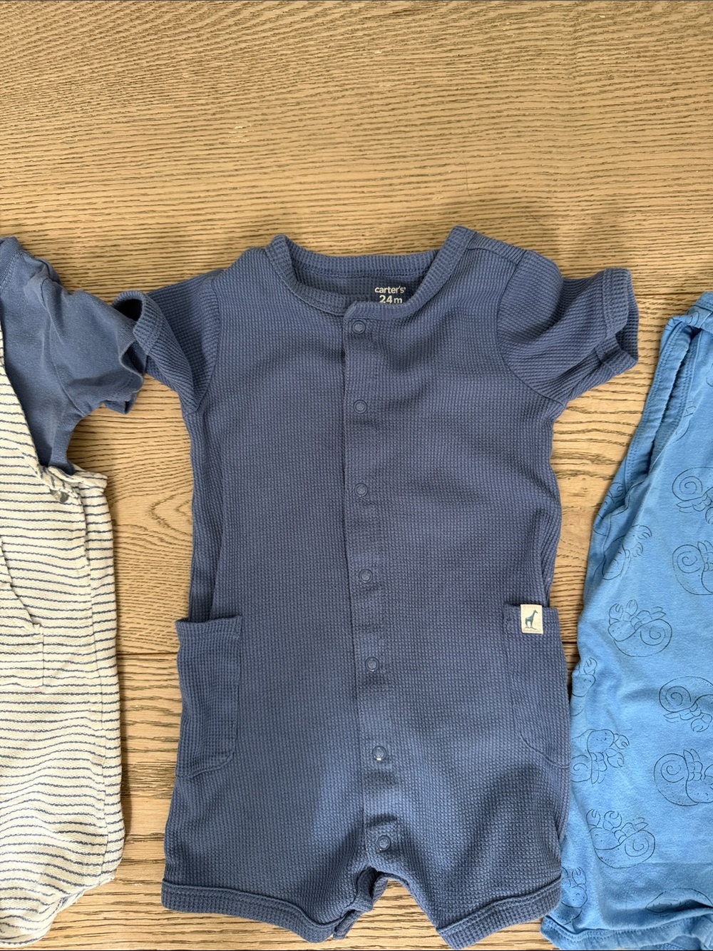 Bundle Set Carters Blue Rompers 24 Months - Picture 3 of 5